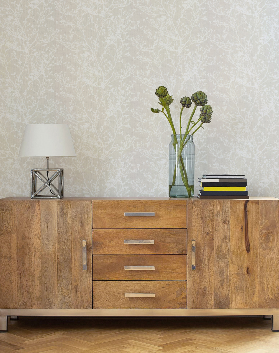 Обои Ronald Redding Handcrafted Naturals Budding Branch Silhouette HC7517 фото в интерьере